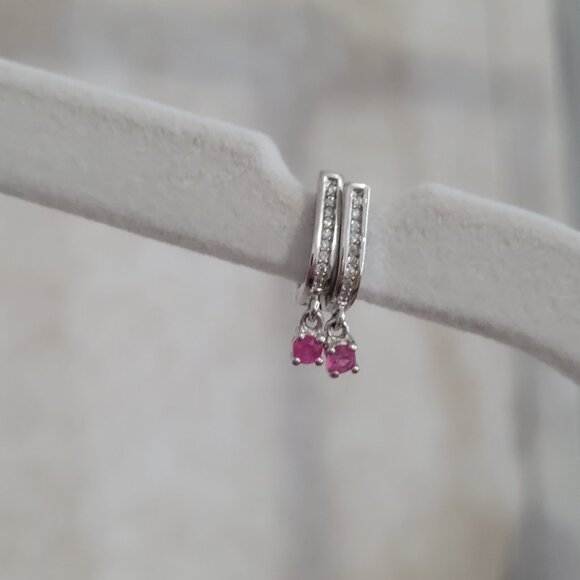 Ruby Sterling Dangle Earrings - Picture 2 of 11